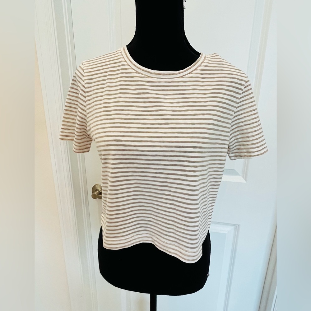 L’Agence Donna Stripe Cropped Tee - Picture 3 of 13